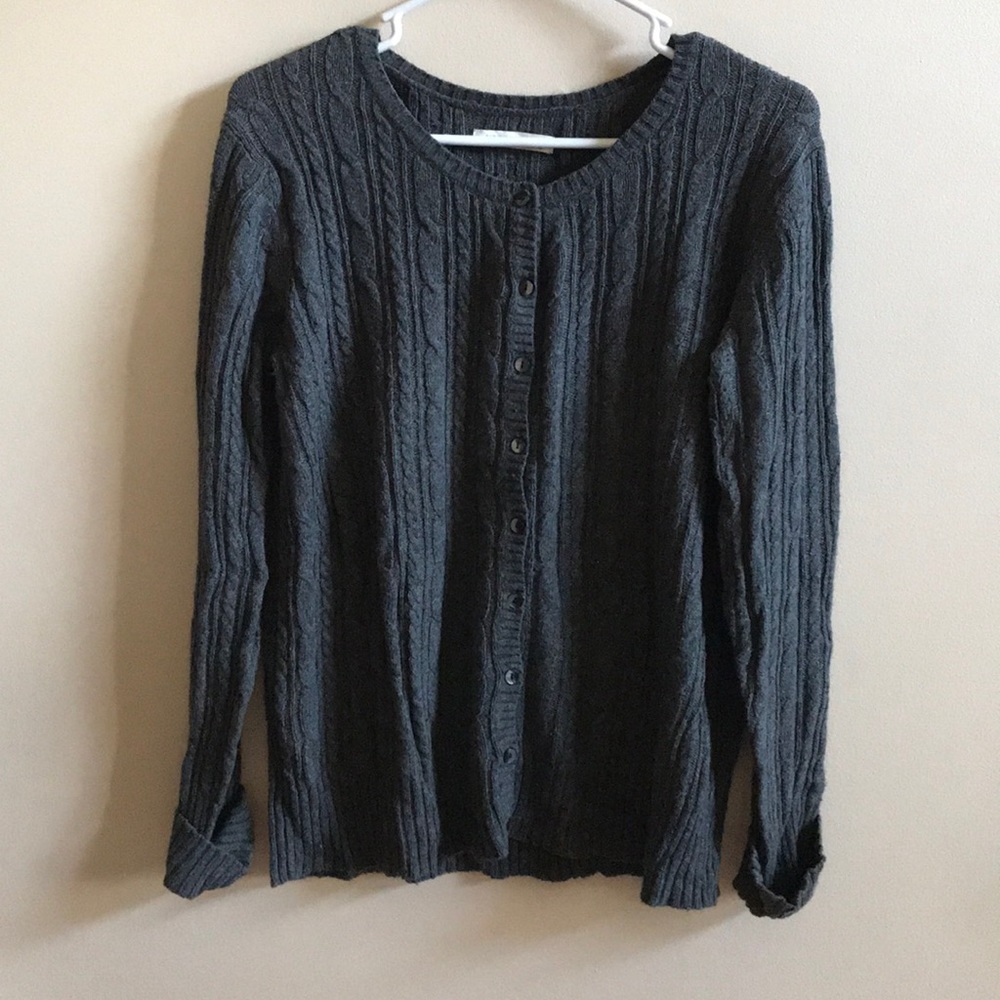 Gray Old Navy Button Up Sweater Large